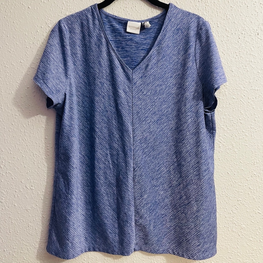Chicos Weekends Short Sleeve Top 2 L